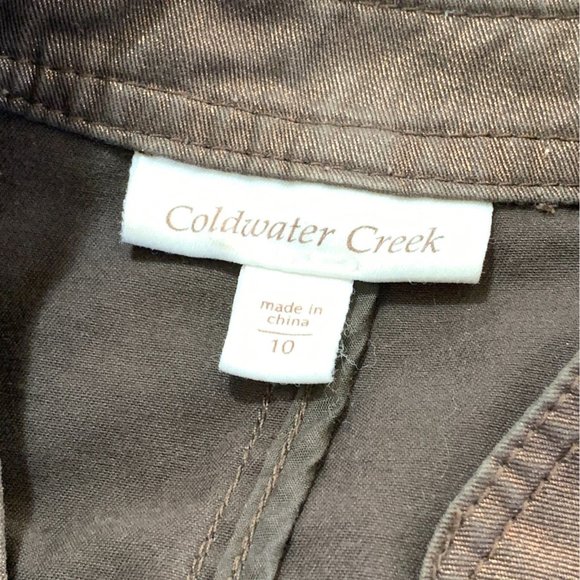 Coldwater Creek Women Jacket Brown Metallic Button Up Jacket Size 10 - Picture 7 of 13
